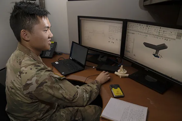 ROTC cadet Viet Tran worked in the Laboratory’s Homeland Sensors and Analytics Group developing docking systems for autonomous vehicles through the military summer internship program.